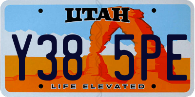 UT license plate Y385PE