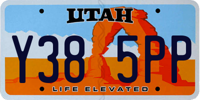 UT license plate Y385PP