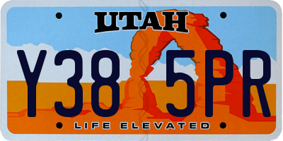 UT license plate Y385PR