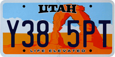 UT license plate Y385PT
