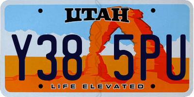 UT license plate Y385PU