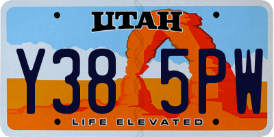 UT license plate Y385PW