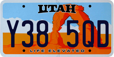 UT license plate Y385QD