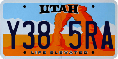 UT license plate Y385RA