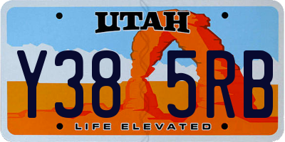 UT license plate Y385RB