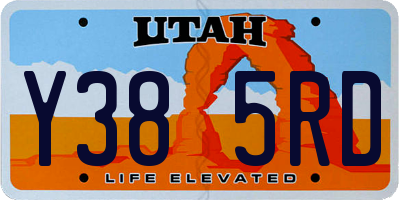 UT license plate Y385RD