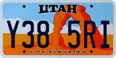 UT license plate Y385RI