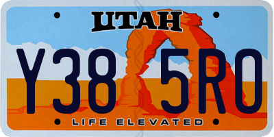 UT license plate Y385RO