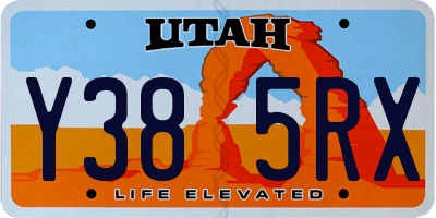 UT license plate Y385RX