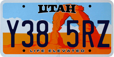 UT license plate Y385RZ