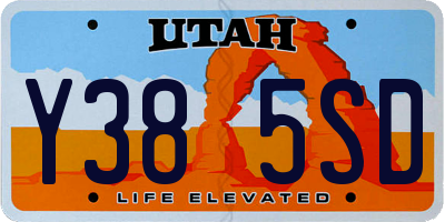 UT license plate Y385SD