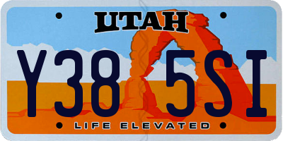UT license plate Y385SI