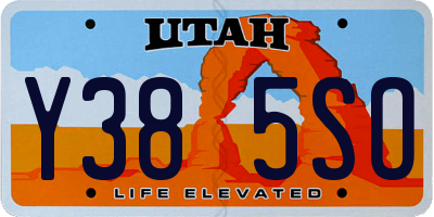 UT license plate Y385SO