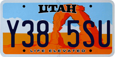 UT license plate Y385SU