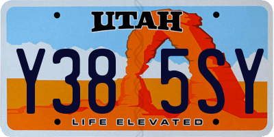 UT license plate Y385SY