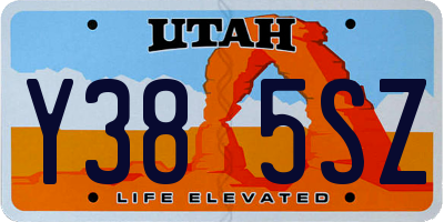 UT license plate Y385SZ