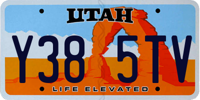 UT license plate Y385TV