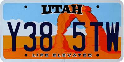 UT license plate Y385TW