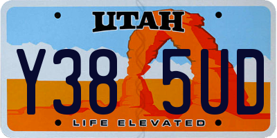 UT license plate Y385UD