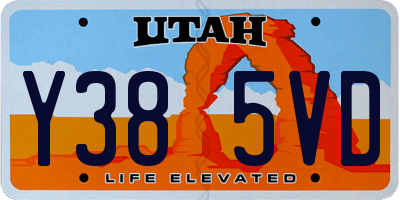 UT license plate Y385VD