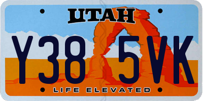 UT license plate Y385VK