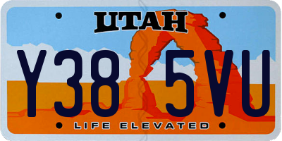 UT license plate Y385VU