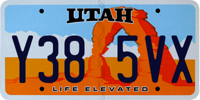 UT license plate Y385VX