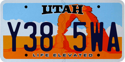 UT license plate Y385WA