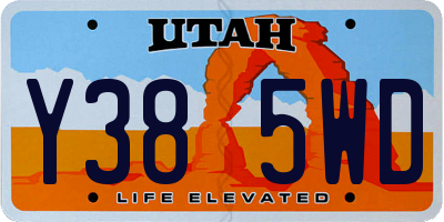UT license plate Y385WD