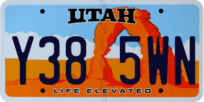 UT license plate Y385WN