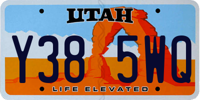 UT license plate Y385WQ
