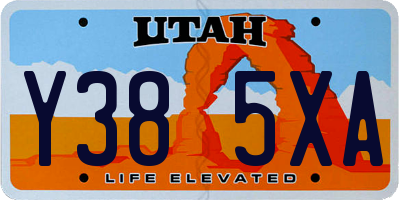 UT license plate Y385XA