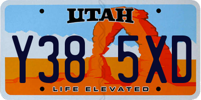 UT license plate Y385XD