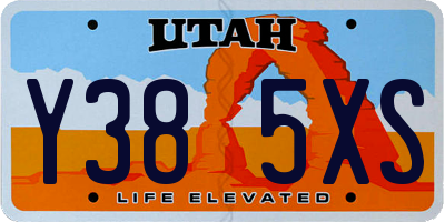 UT license plate Y385XS