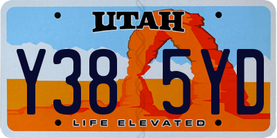 UT license plate Y385YD