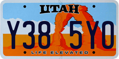 UT license plate Y385YO