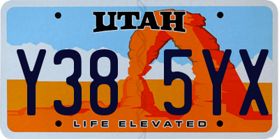 UT license plate Y385YX