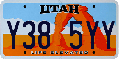UT license plate Y385YY