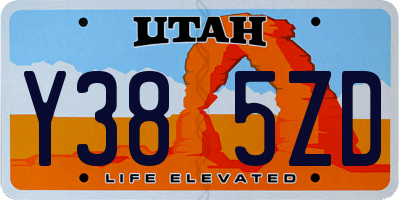 UT license plate Y385ZD