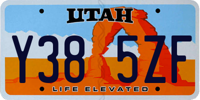 UT license plate Y385ZF