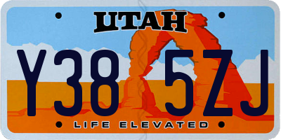 UT license plate Y385ZJ