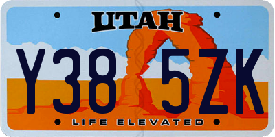 UT license plate Y385ZK