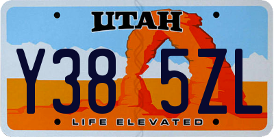 UT license plate Y385ZL