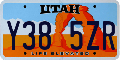 UT license plate Y385ZR