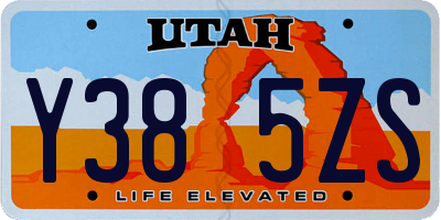 UT license plate Y385ZS