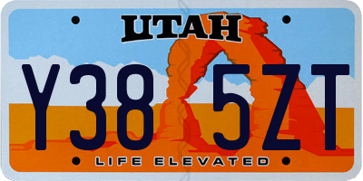 UT license plate Y385ZT