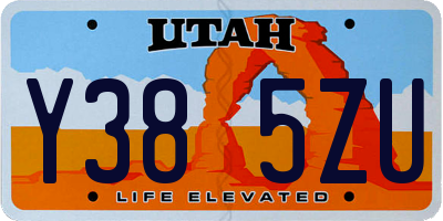 UT license plate Y385ZU