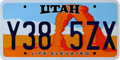 UT license plate Y385ZX