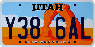 UT license plate Y386AL