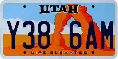 UT license plate Y386AM